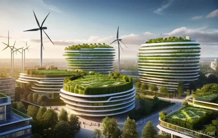 변리사와 환경 기술 특허 사례 - **Prompt:** A vibrant, futuristic European cityscape at sunrise, with numerous integrated green spac...