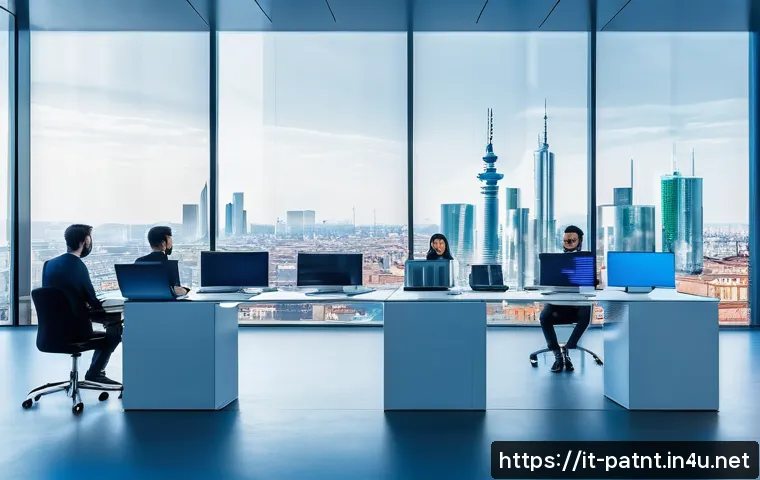 변리사와 금융 분야 특허 사례 - A modern fintech startup office scene in Milan, Italy, featuring diverse young professionals collabo...
