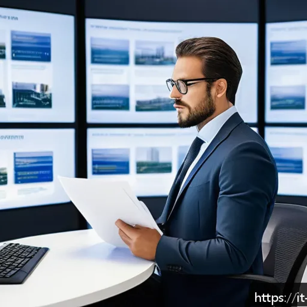 변리사로서의 지속 가능한 커리어 설계 - A professional intellectual property consultant in a modern European office, surrounded by high-tech...