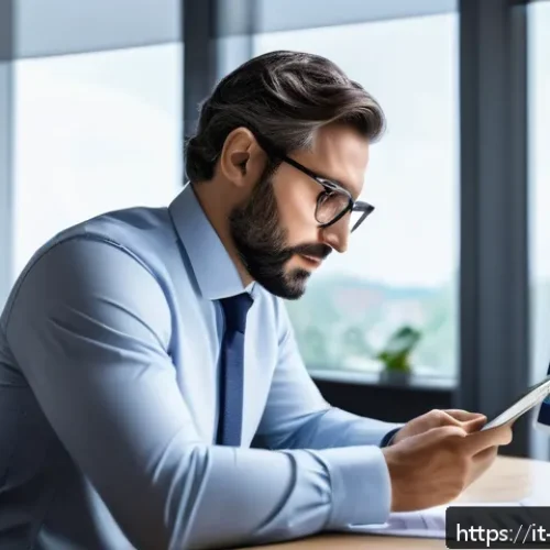 Home 31 변리사 이직 성공 사례 - A professional patent consultant in a modern office environment, analyzing market trends on multiple...
